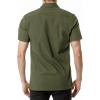 imageMens Summer Cotton Linen Short Sleeve Slim Fit Button Down Shirts with Pockets for Vacation BeachArmy Green
