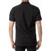 imageMens Summer Cotton Linen Short Sleeve Slim Fit Button Down Shirts with Pockets for Vacation BeachBlack