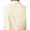imageMens Summer Cotton Linen Short Sleeve Slim Fit Button Down Shirts with Pockets for Vacation BeachLight Yellow