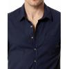 imageMens Summer Cotton Linen Short Sleeve Slim Fit Button Down Shirts with Pockets for Vacation BeachNavy Blue