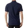 imageMens Summer Cotton Linen Short Sleeve Slim Fit Button Down Shirts with Pockets for Vacation BeachNavy Blue