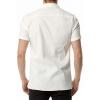 imageMens Summer Cotton Linen Short Sleeve Slim Fit Button Down Shirts with Pockets for Vacation BeachWhite