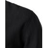 imageMens Summer Lightweight Cotton Linen Shirts Casual Short Sleeve Breathable Banded Collar Henley for Beach VacationBlack