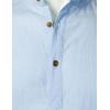 imageMens Summer Lightweight Cotton Linen Shirts Casual Short Sleeve Breathable Banded Collar Henley for Beach VacationBlue
