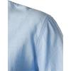 imageMens Summer Lightweight Cotton Linen Shirts Casual Short Sleeve Breathable Banded Collar Henley for Beach VacationBlue