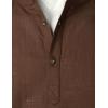 imageMens Summer Lightweight Cotton Linen Shirts Casual Short Sleeve Breathable Banded Collar Henley for Beach VacationBrown