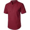 imageMens Summer Lightweight Cotton Linen Shirts Casual Short Sleeve Breathable Banded Collar Henley for Beach VacationBurgundy