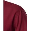 imageMens Summer Lightweight Cotton Linen Shirts Casual Short Sleeve Breathable Banded Collar Henley for Beach VacationBurgundy
