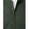 imageMens Summer Lightweight Cotton Linen Shirts Casual Short Sleeve Breathable Banded Collar Henley for Beach VacationDark Green