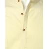 imageMens Summer Lightweight Cotton Linen Shirts Casual Short Sleeve Breathable Banded Collar Henley for Beach VacationLight Yellow