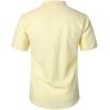 imageMens Summer Lightweight Cotton Linen Shirts Casual Short Sleeve Breathable Banded Collar Henley for Beach VacationLight Yellow