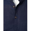imageMens Summer Lightweight Cotton Linen Shirts Casual Short Sleeve Breathable Banded Collar Henley for Beach VacationNavy Blue