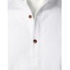 imageMens Summer Lightweight Cotton Linen Shirts Casual Short Sleeve Breathable Banded Collar Henley for Beach VacationWhite