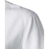 imageMens Summer Lightweight Cotton Linen Shirts Casual Short Sleeve Breathable Banded Collar Henley for Beach VacationWhite