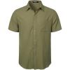 imageMens Summer Cotton Linen Short Sleeve Button Down Shirt Casual Lightweight Tops with Pockets for Beach VacationArmy Green
