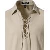 imageMens Cotton Lace Up Retro Design Shirts for Renaissance Pirate Viking Medieval Costume Without BeltKhaki