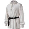 imageMens Cotton Lace Up Retro Design Shirts for Renaissance Pirate Viking Medieval Costume Without BeltWhite