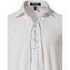 imageMens Cotton Lace Up Retro Design Shirts for Renaissance Pirate Viking Medieval Costume Without BeltWhite
