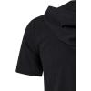 imageMens Cotton Vintage Hooded Design Short Sleeve Lace up Shirts for Renaissance Pirate Viking Medieval CostumeBlack