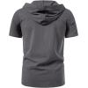 imageMens Cotton Vintage Hooded Design Short Sleeve Lace up Shirts for Renaissance Pirate Viking Medieval CostumeGrey