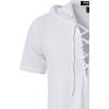 imageMens Cotton Vintage Hooded Design Short Sleeve Lace up Shirts for Renaissance Pirate Viking Medieval CostumeWhite