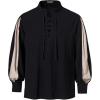 imageMens Retro Lace Up Shirts for Renaissance Pirate Clown Medieval Viking CostumeBlack Khaki
