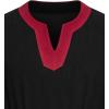 imageMens Retro Pure Cotton Long Sleeves Tunic Shirts for Viking Medieval Renaissance Costume Without BeltBlackb