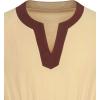 imageMens Retro Pure Cotton Long Sleeves Tunic Shirts for Viking Medieval Renaissance Costume Without BeltKhakib