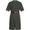 imageMens Retro Style Cotton Short Sleeves Tunic Shirts for Viking Medieval Renaissance Costume Without BeltArmy Green