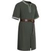 imageMens Retro Style Cotton Short Sleeves Tunic Shirts for Viking Medieval Renaissance Costume Without BeltArmy Green
