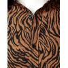 imageMens Stretchy Causal Leopard Cheetah Print Short Sleeve Slim Fit Button Up ShirtBrown Zebra