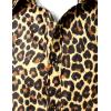 imageMens Stretchy Causal Leopard Cheetah Print Short Sleeve Slim Fit Button Up ShirtGold