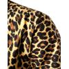 imageMens Stretchy Causal Leopard Cheetah Print Short Sleeve Slim Fit Button Up ShirtGold