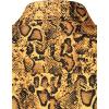 imageMens Stretchy Causal Leopard Cheetah Print Short Sleeve Slim Fit Button Up ShirtGold Snake