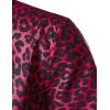 imageMens Stretchy Causal Leopard Cheetah Print Short Sleeve Slim Fit Button Up ShirtRose