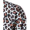 imageMens Stretchy Causal Leopard Cheetah Print Short Sleeve Slim Fit Button Up ShirtWhite