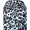 imageMens Stretchy Causal Leopard Cheetah Print Short Sleeve Slim Fit Button Up ShirtWhite Gray