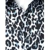 imageMens Stretchy Causal Leopard Cheetah Print Short Sleeve Slim Fit Button Up ShirtWhite Gray