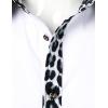 imageMens Stretchy Causal Leopard Cheetah Print Short Sleeve Slim Fit Button Up ShirtWhite Leopard