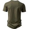 imageMens Stretchy Short Sleeve Henley TShirt Casual Cotton 2 Buttons Notch Neck Tee ShirtsArmy Green