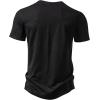 imageMens Stretchy Short Sleeve Henley TShirt Casual Cotton 2 Buttons Notch Neck Tee ShirtsBlack