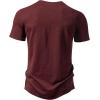 imageMens Stretchy Short Sleeve Henley TShirt Casual Cotton 2 Buttons Notch Neck Tee ShirtsBurgundy