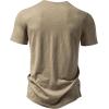 imageMens Stretchy Short Sleeve Henley TShirt Casual Cotton 2 Buttons Notch Neck Tee ShirtsKhaki
