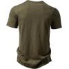 imageMens Stretchy Short Sleeve Slim Fit Henley TShirt Casual Cotton 4 Buttons Tee ShirtsArmy Green
