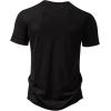 imageMens Stretchy Short Sleeve Slim Fit Henley TShirt Casual Cotton 4 Buttons Tee ShirtsBlack