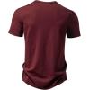 imageMens Stretchy Short Sleeve Slim Fit Henley TShirt Casual Cotton 4 Buttons Tee ShirtsBurgundy