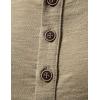 imageMens Stretchy Short Sleeve Slim Fit Henley TShirt Casual Cotton 4 Buttons Tee ShirtsKhaki