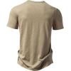 imageMens Stretchy Short Sleeve Slim Fit Henley TShirt Casual Cotton 4 Buttons Tee ShirtsKhaki