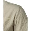 imageMens Stylish Seersucker Texture Short Sleeve Henley Shirts Lightweight Stretch Band Collar Beach Vacation TopBeige