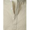 imageMens Stylish Seersucker Texture Short Sleeve Henley Shirts Lightweight Stretch Band Collar Beach Vacation TopBeige